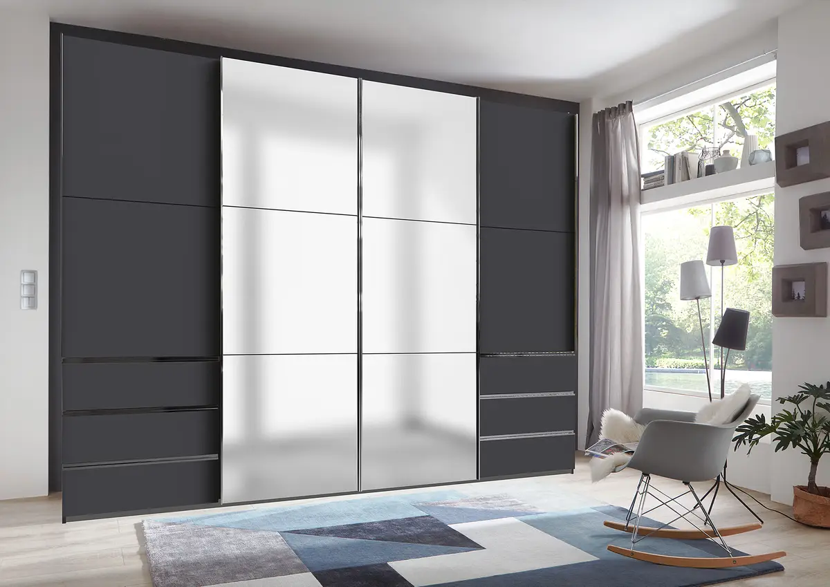 Schwebetürenschrank Level36 236 cm Typ C | Grau