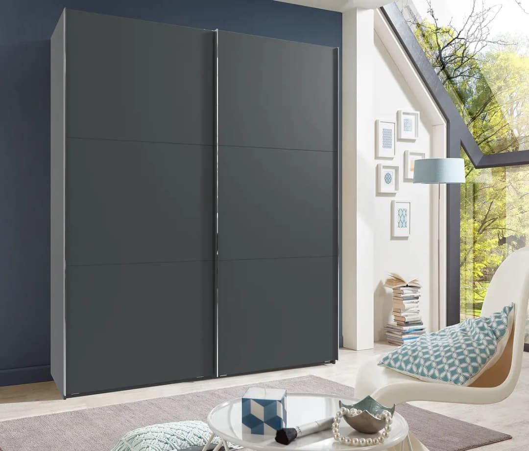Schwebetürenschrank Level36 236 cm Typ B 200cm Grau/Graphit