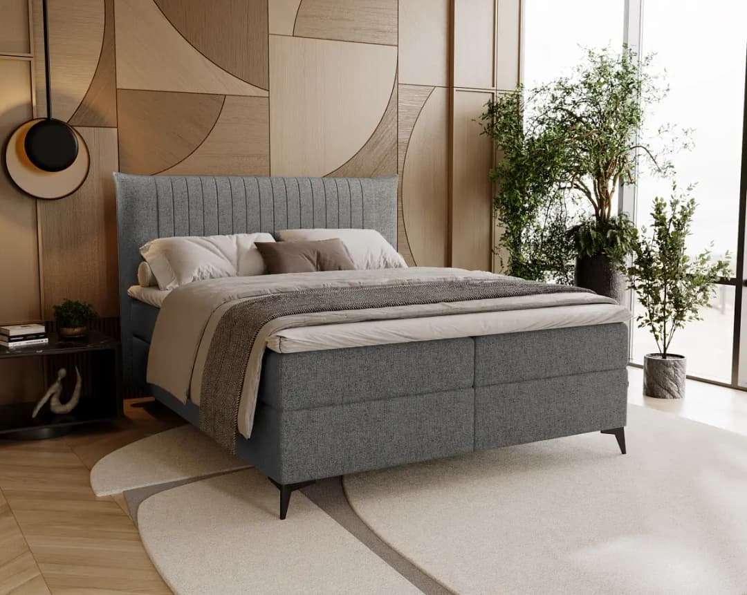 Boxspringbett Mouina | Grau
