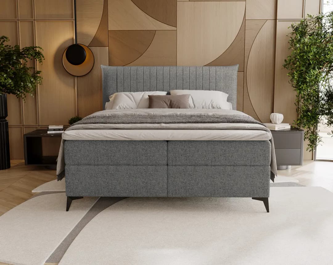 Boxspringbett Mouina | Grau