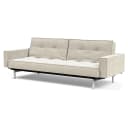 Schlafsofa III Weiß/Hellbeige Bouclé Stoff Taura | Beige