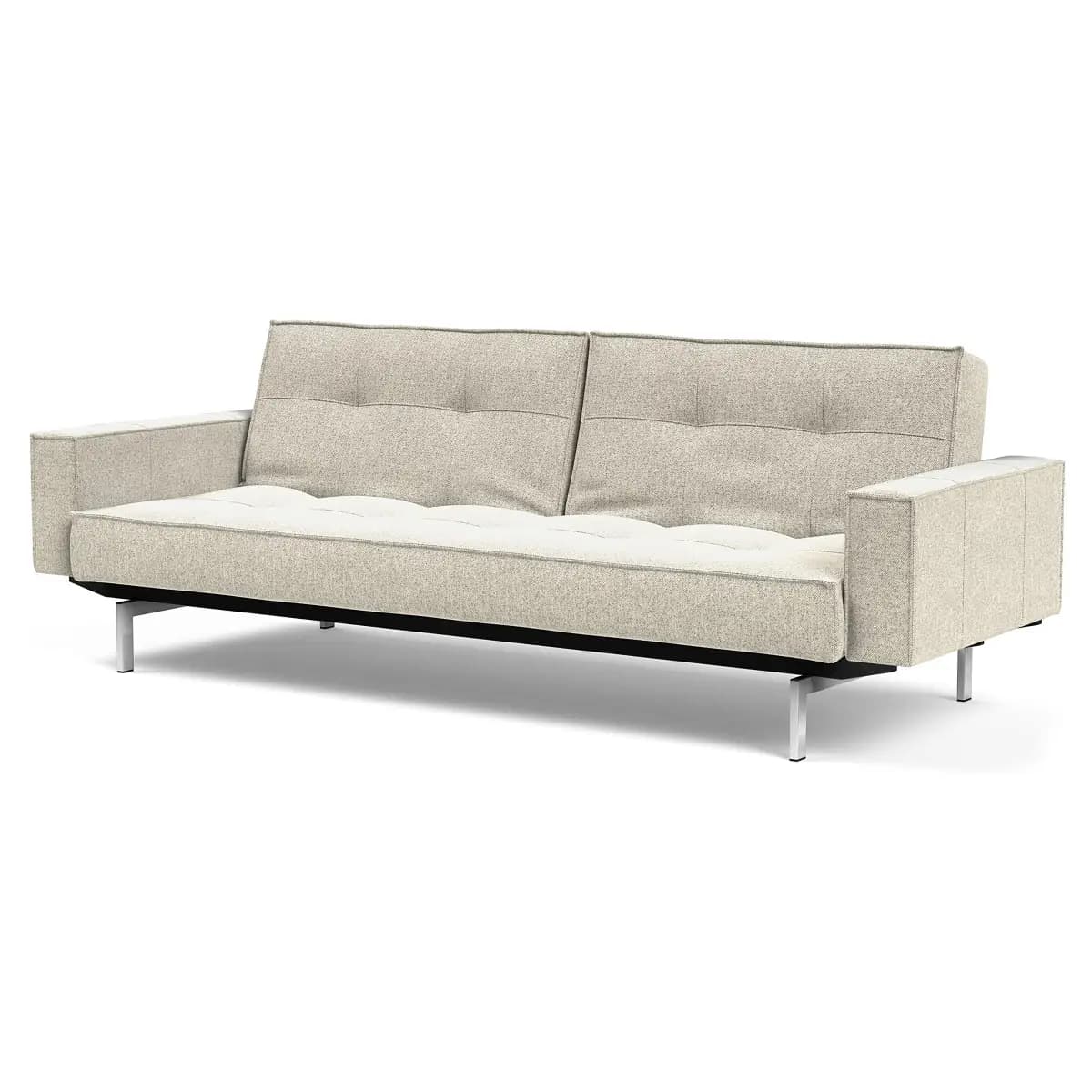 Schlafsofa III Weiß/Hellbeige Bouclé Stoff Taura | Beige