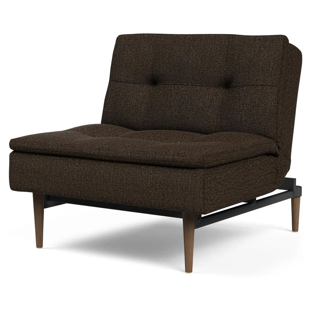 Sessel II Webstoff Schwarz Bouclé Stoff Taura | Braun