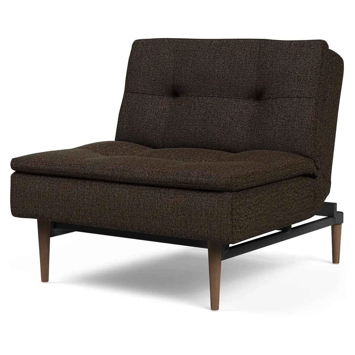 Sessel II Webstoff Schwarz Bouclé Stoff Taura | Braun