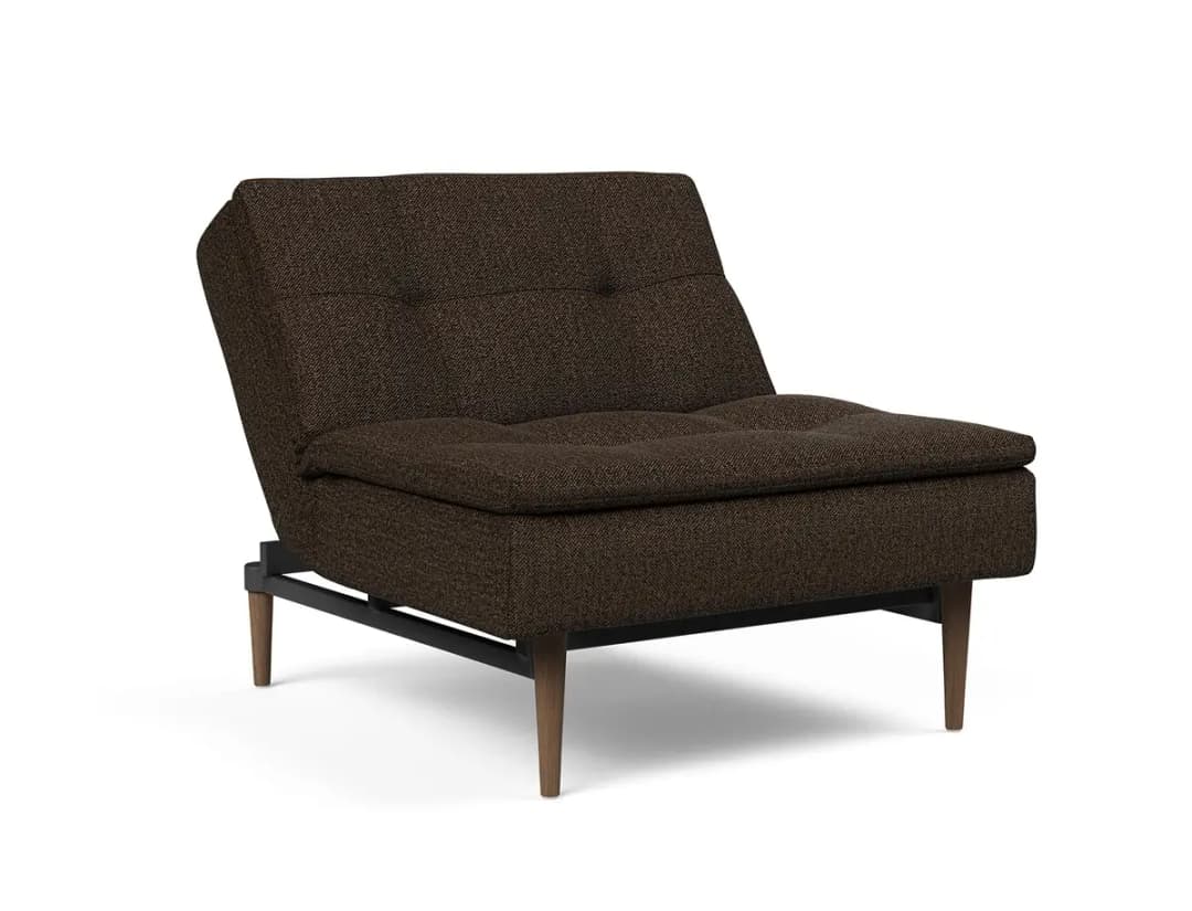 Sessel II Webstoff Schwarz Bouclé Stoff Taura | Braun