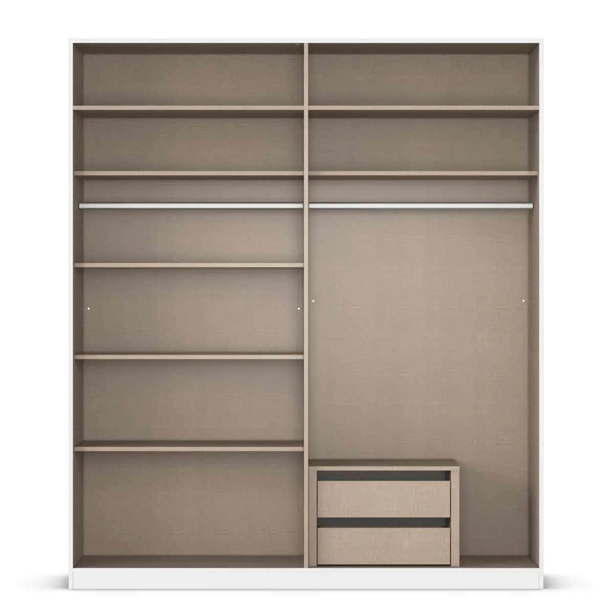 rauch Orange Drehtürenschrank Alabama 181 x 229cm Weiß/Hochglanz