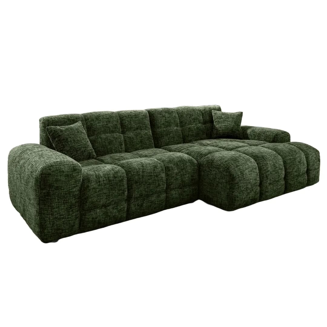 Mørteens Ecksofa mit Longchair Ruta Moosgrün | Grün