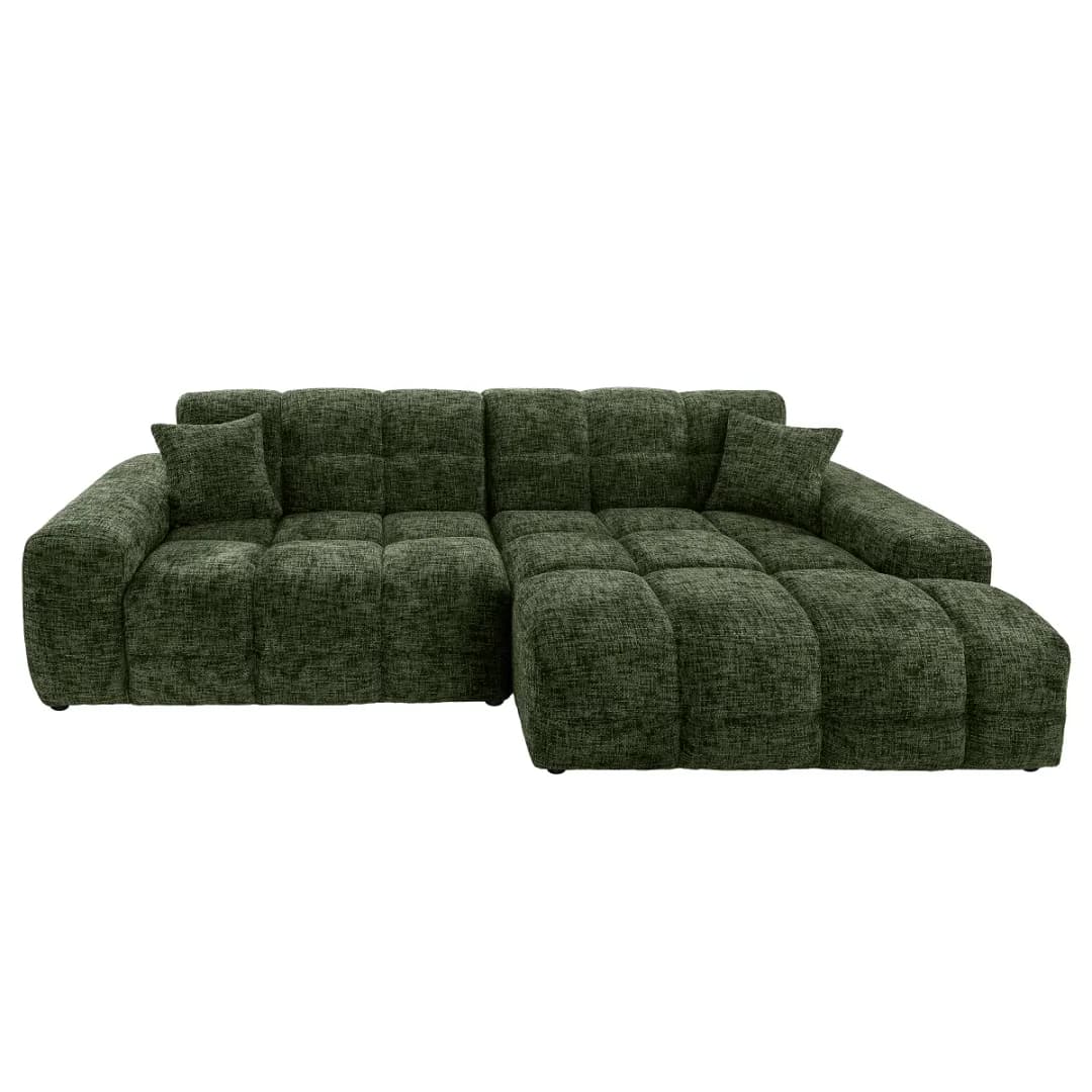 Mørteens Ecksofa mit Longchair Ruta Moosgrün | Grün