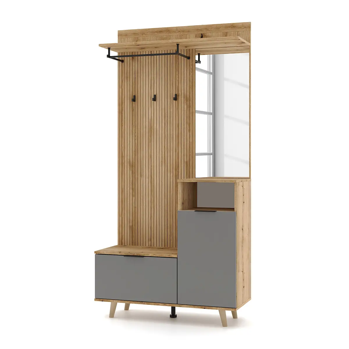 loftscape Kompaktgarderobe Typ C | Grau
