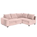 Ecksofa mit Schlaffunktion Pink Cordstoff Zuri | Pink
