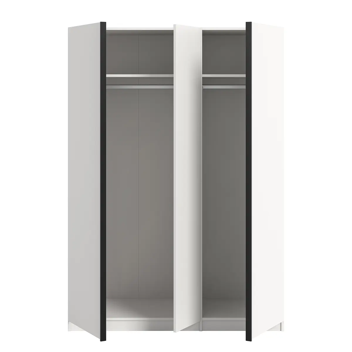 xonox home Drehtürenschrank 130cm Weiß/Weiß | Weiß