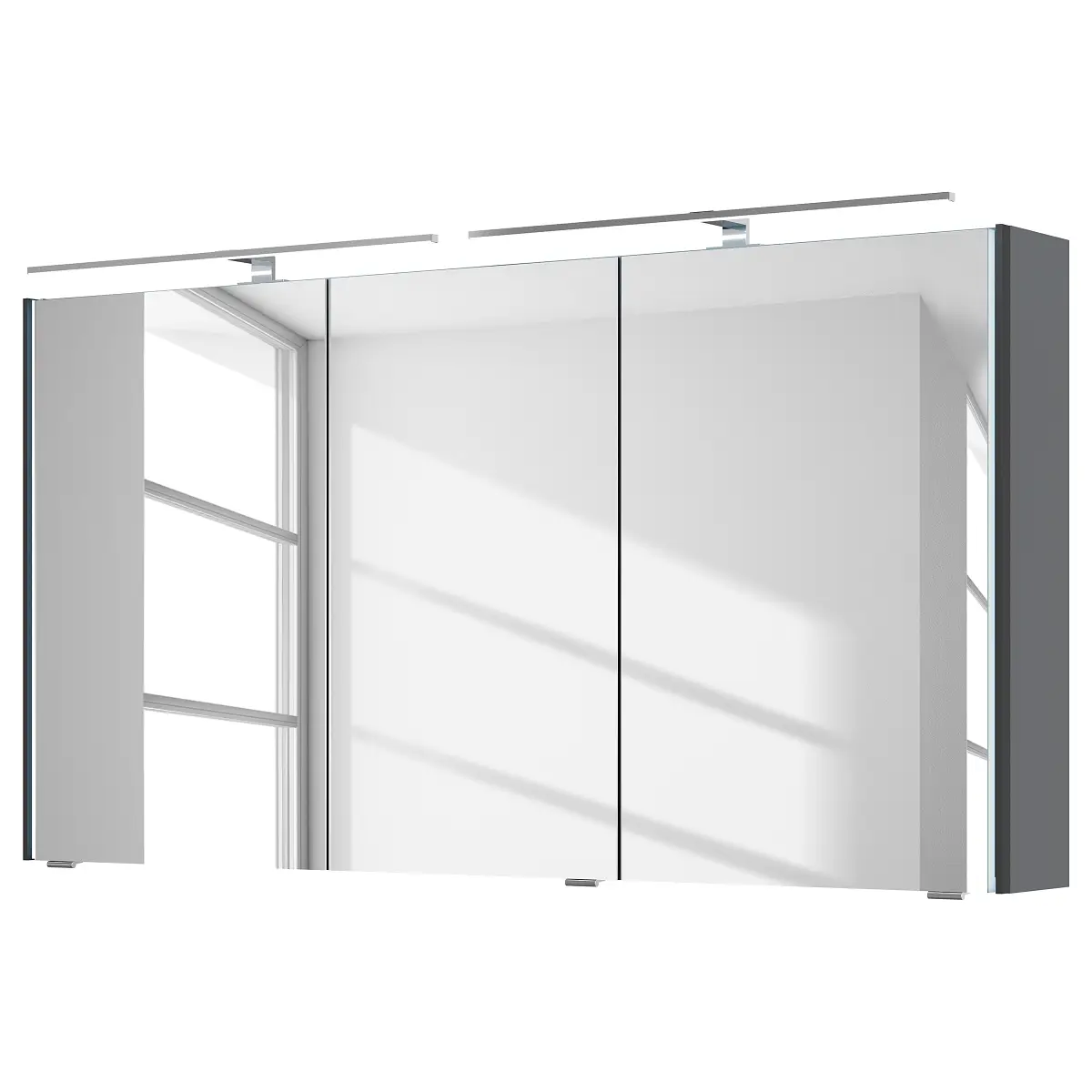 Beleuchteter Spiegelschrank 7045 Chrom A | Grau