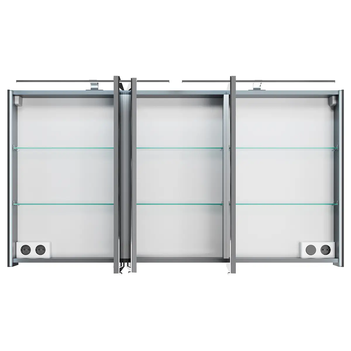 Beleuchteter Spiegelschrank 7045 Chrom A | Grau