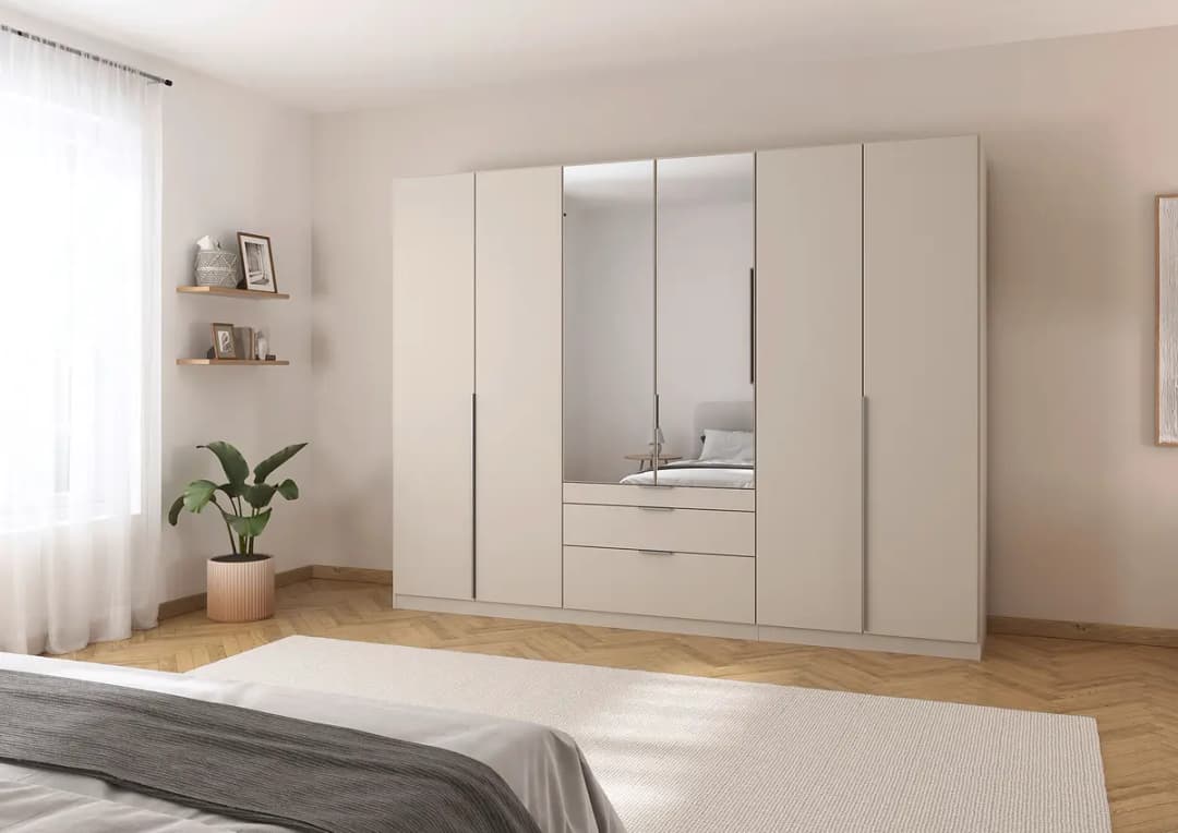 rauch Orange Kleiderschrank Alabama mit Spiegeltür | Beige