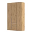 rauch Orange Drehtürenschrank Alabama mit Schubladen | Holztöne