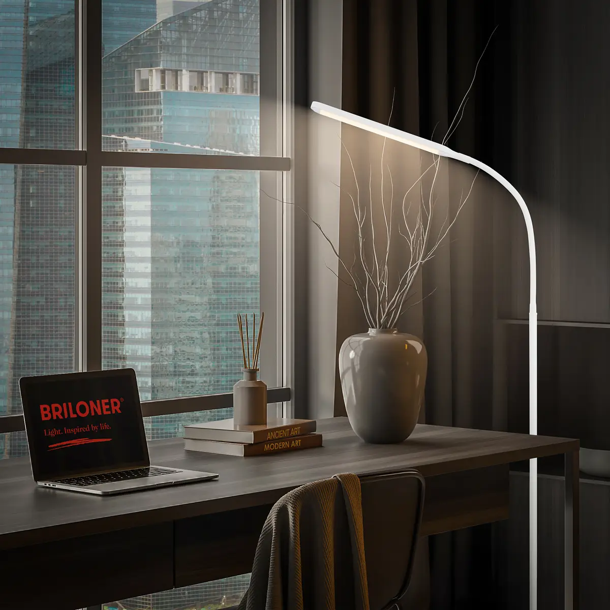 BRILO LED Stehleuchte Mura | Weiß
