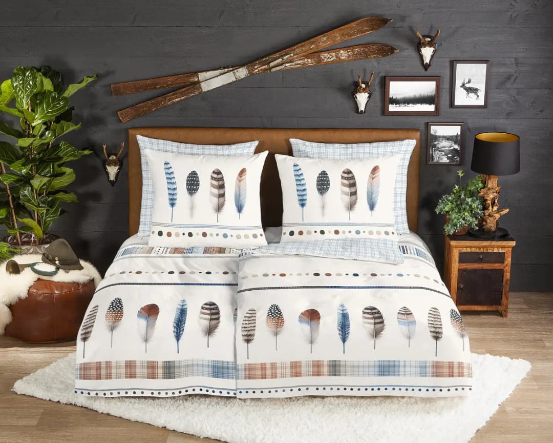 Good morning Flanell-Bettwäsche 33357 | Blau