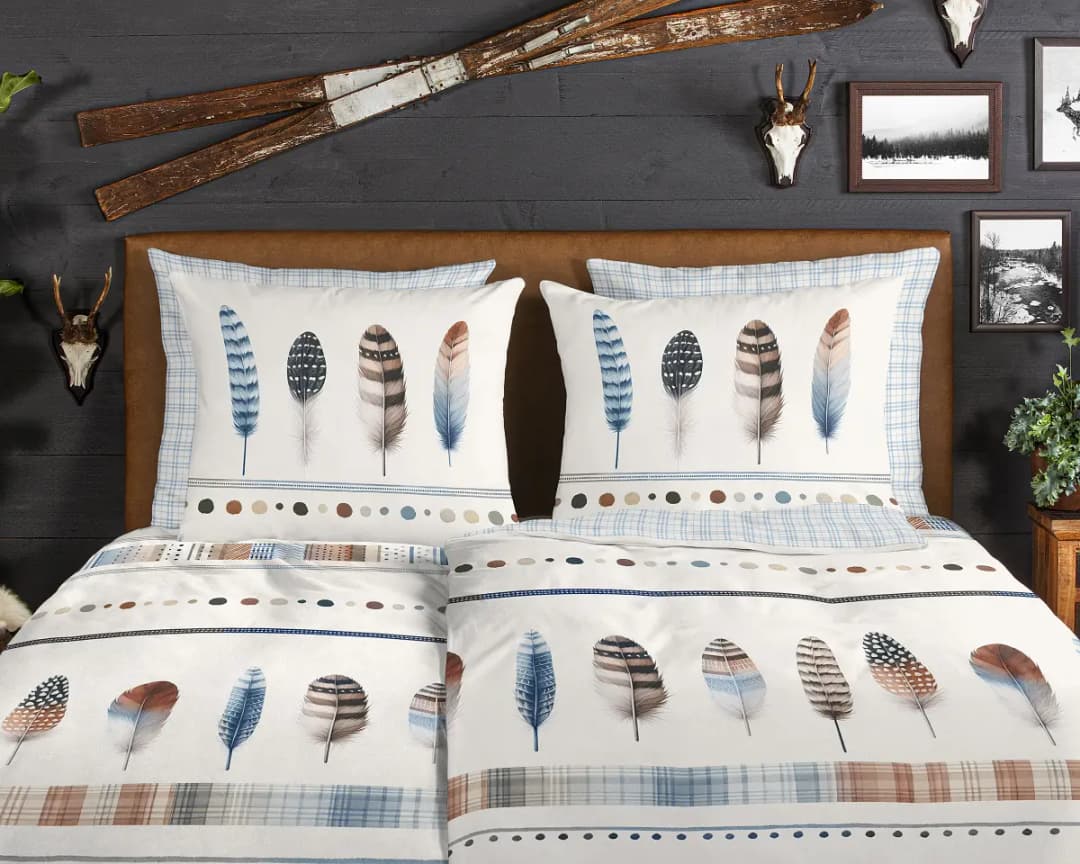 Good morning Flanell-Bettwäsche 33357 | Blau