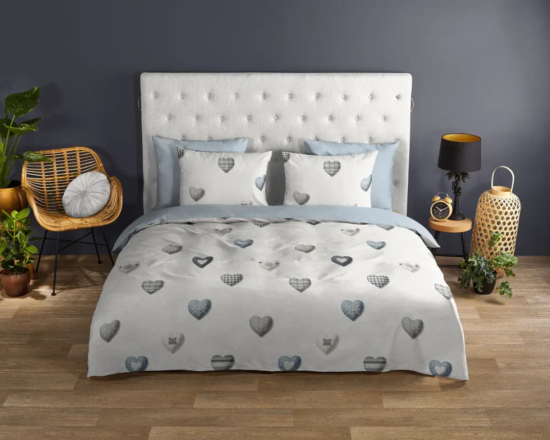 Good morning Renforcé-Bettwäsche 33372 | Blau