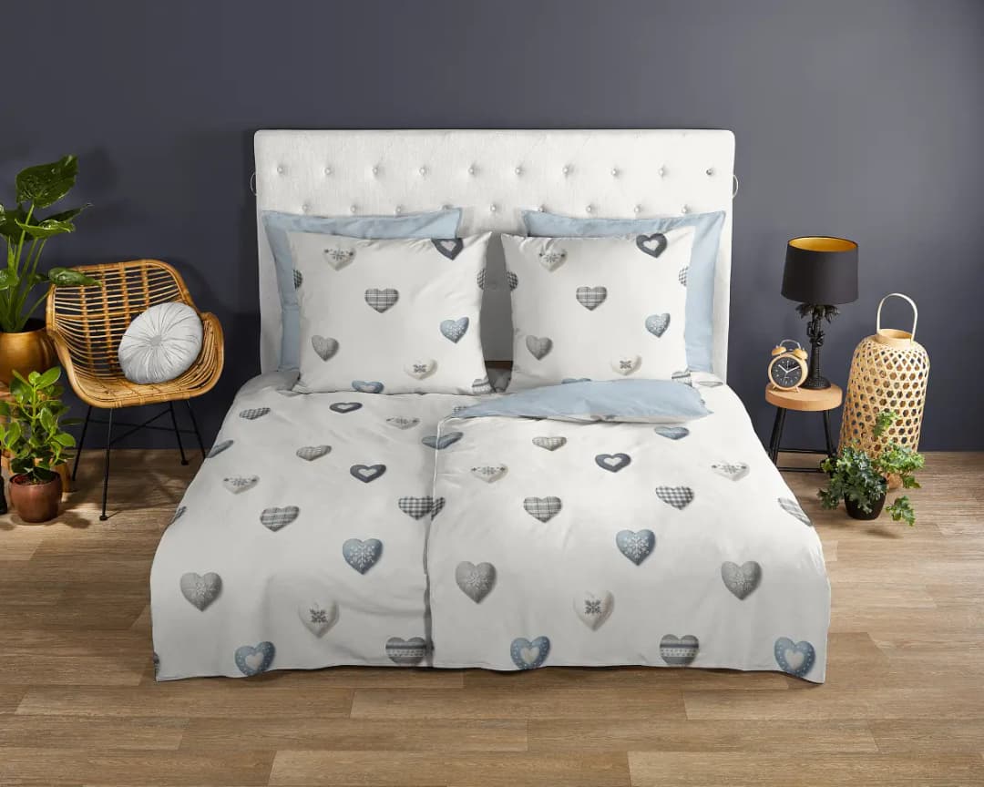 Good morning Renforcé-Bettwäsche 33372 | Blau