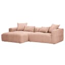 Ecksofa mit Longchair Pink Strukturstoff Bianda | Rosa