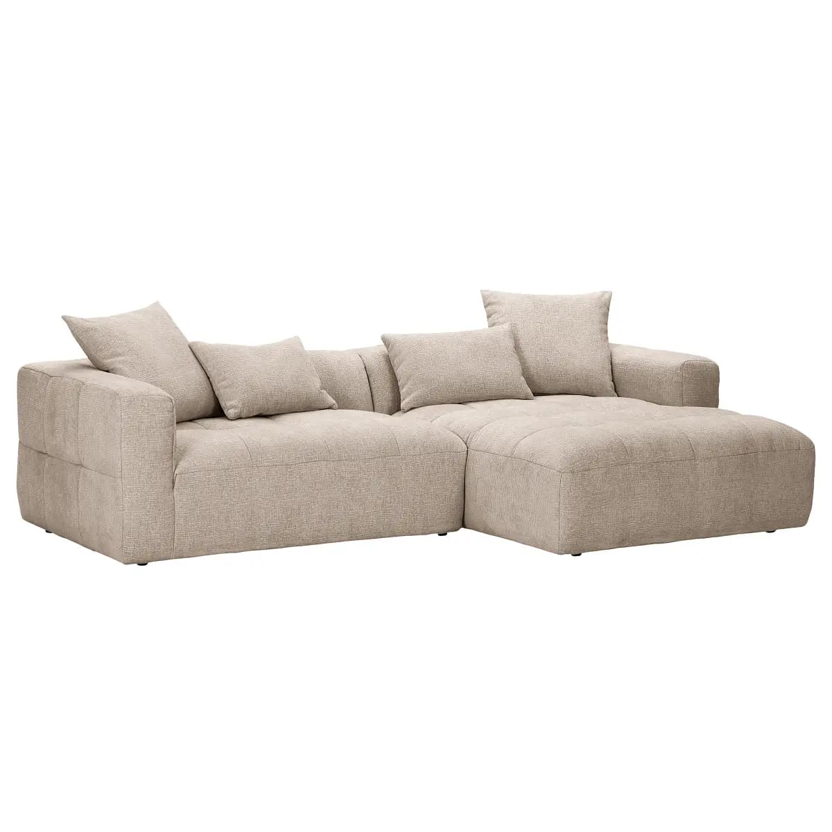 Ecksofa mit Longchair Bianda | Silber
