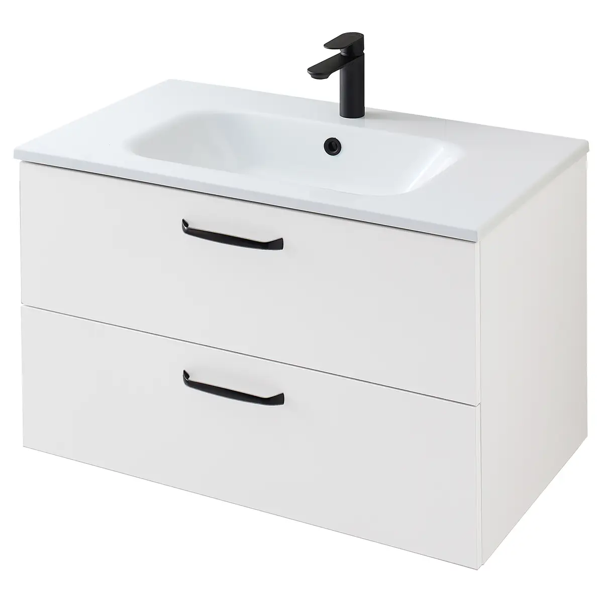 Einzelwaschtisch Quickset 500 81cm Weiß/Matt Weiß | Weiß