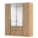 Drehtürenschrank Alabama mit Schubladen 181 x 210cm Braun/Eiche