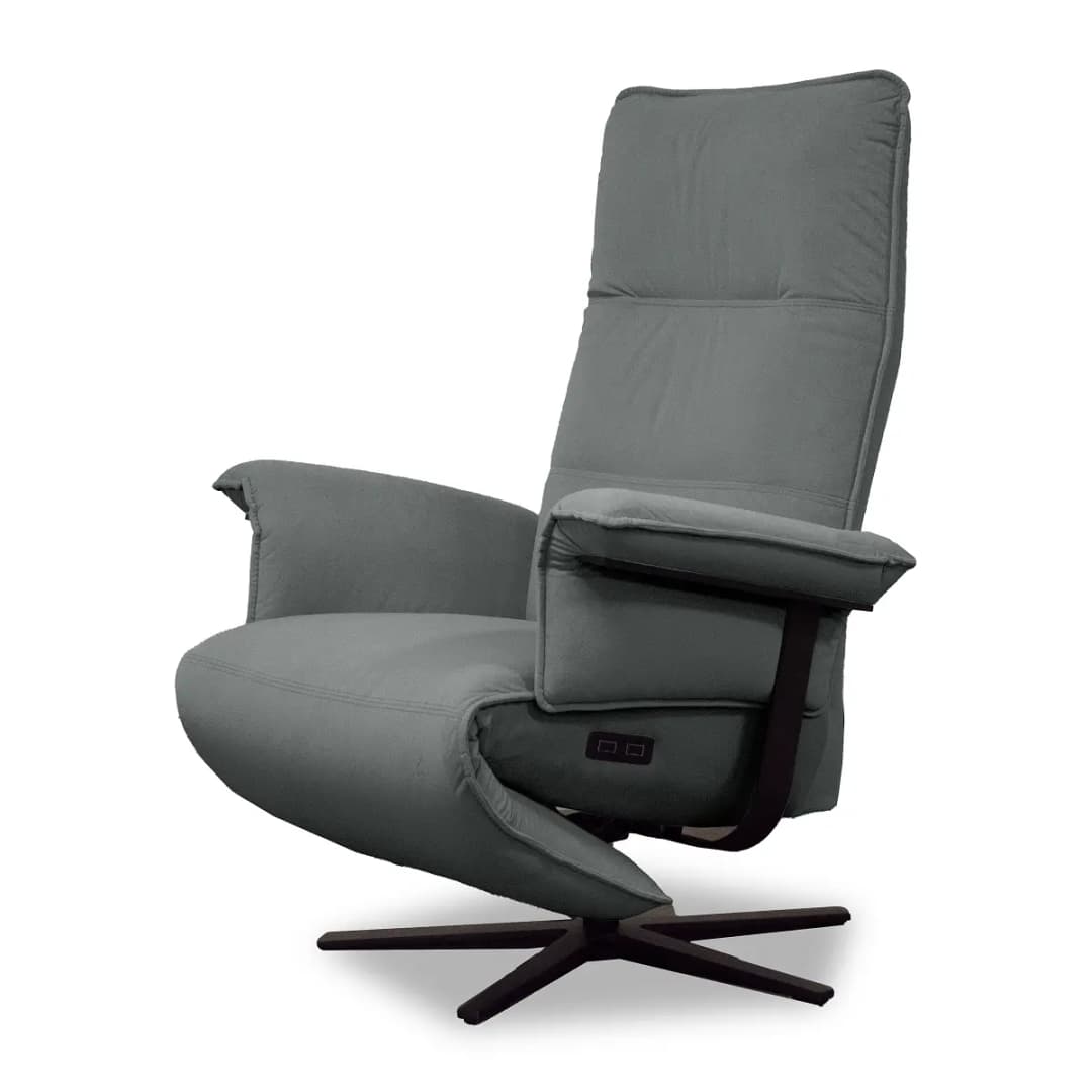 Relaxsessel Grau Samt Vaia | Grau
