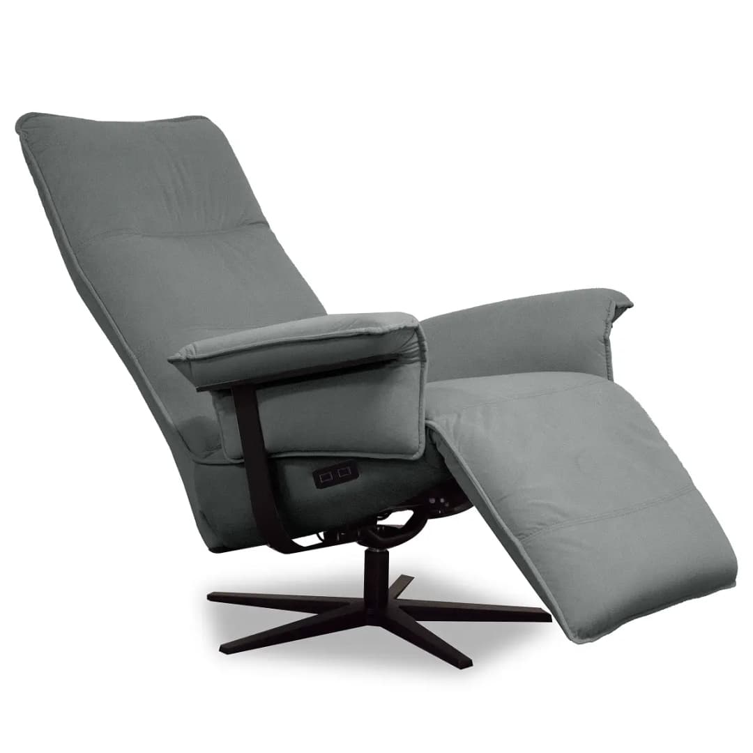 Relaxsessel Grau Samt Vaia | Grau