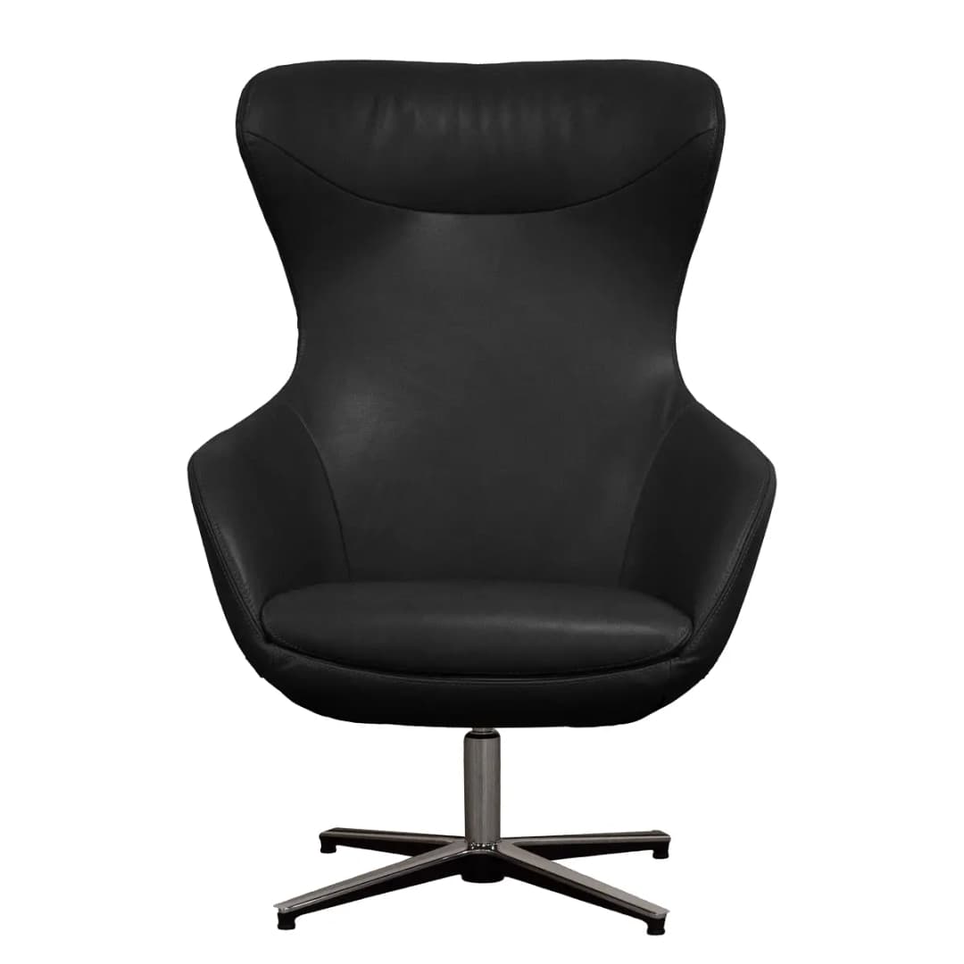 Sessel Schwarz Echtleder Bulle | Schwarz