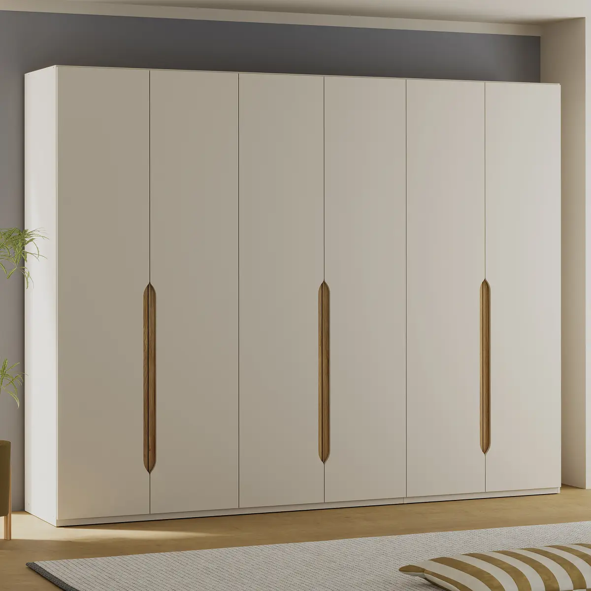 Drehtürenschrank 266cm Braun/Beige | Braun