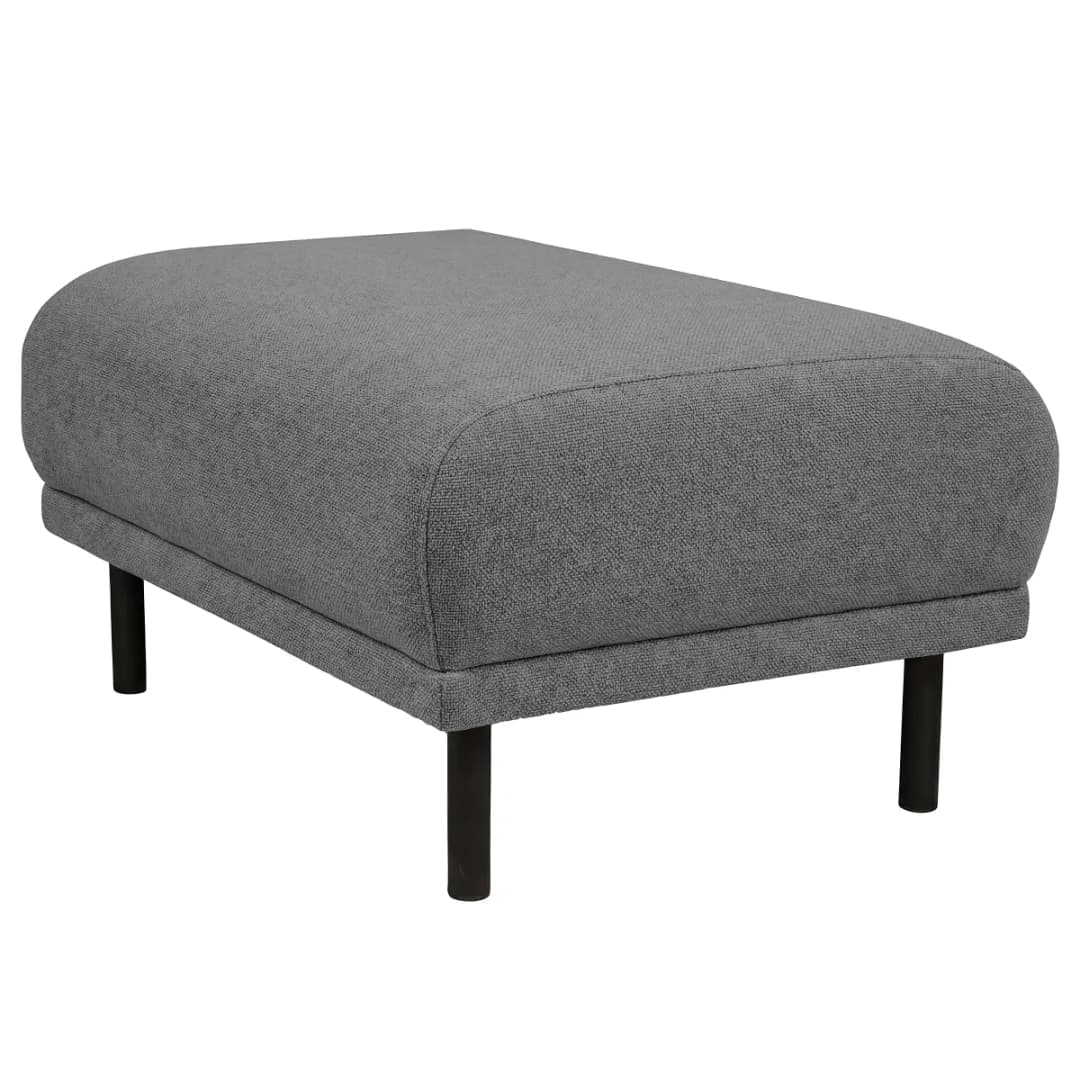 Polsterhocker Grau Webstoff Palmira | Grau