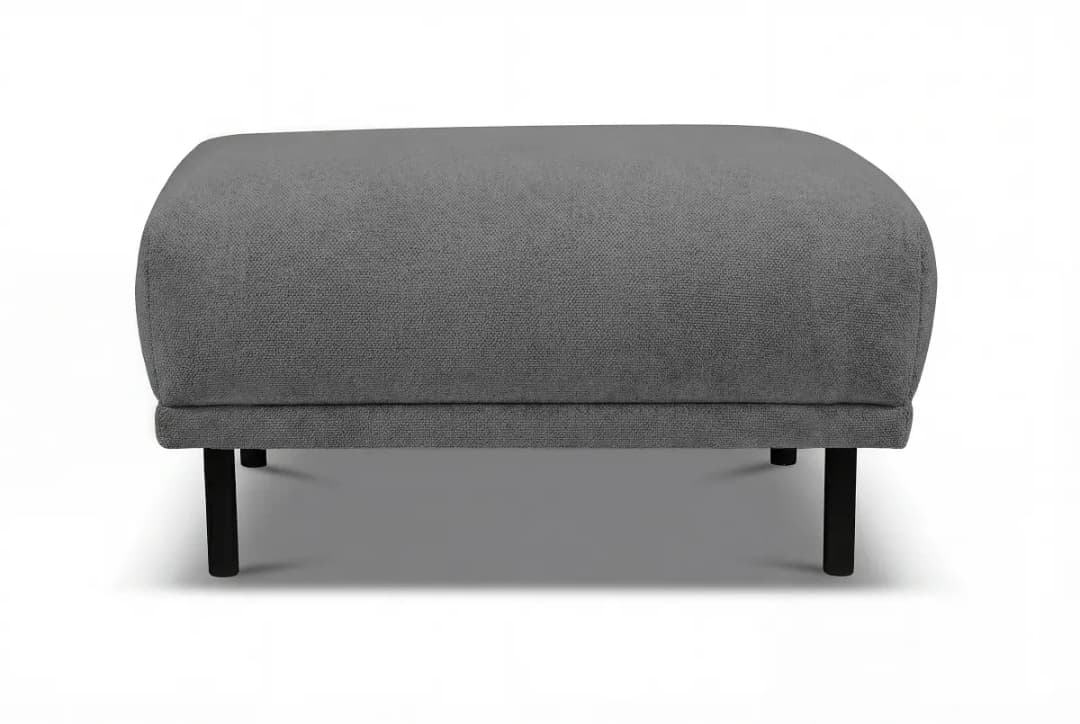 Polsterhocker Grau Webstoff Palmira | Grau