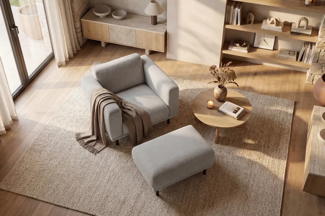 Einzelsessel Grau Webstoff Palmira | Beige