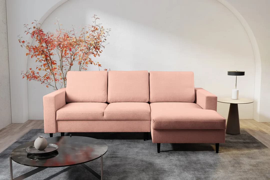 Ecksofa mit Schlaffunktion Cully | Rosa