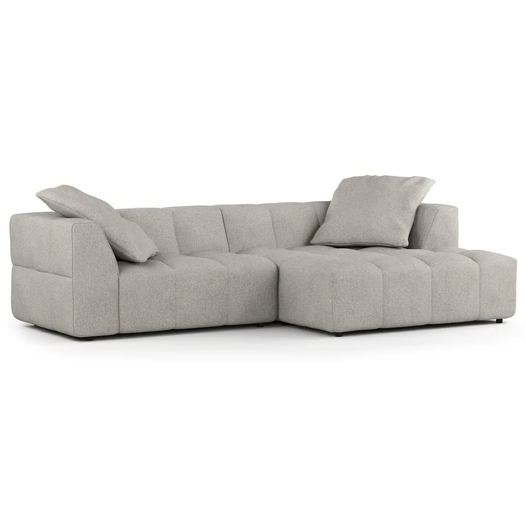 Ecksofa Grau Bouclé Stoff Coletta | Grau