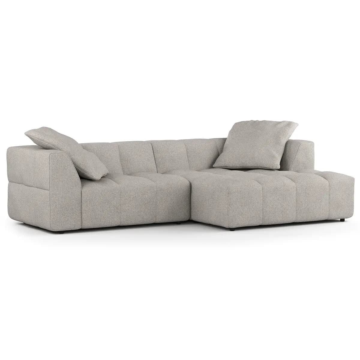Ecksofa Grau Bouclé Stoff Coletta | Grau