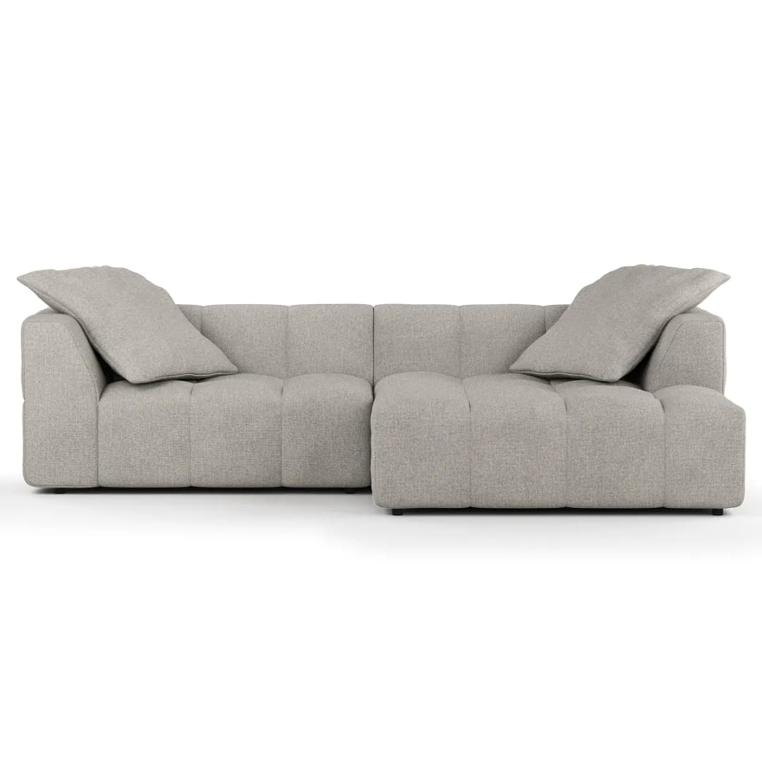Ecksofa Grau Bouclé Stoff Coletta | Grau
