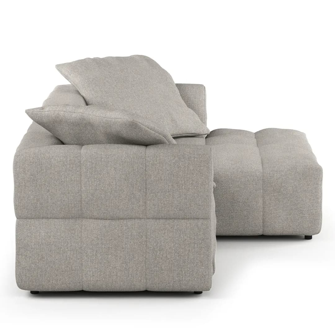 Ecksofa Grau Bouclé Stoff Coletta | Grau