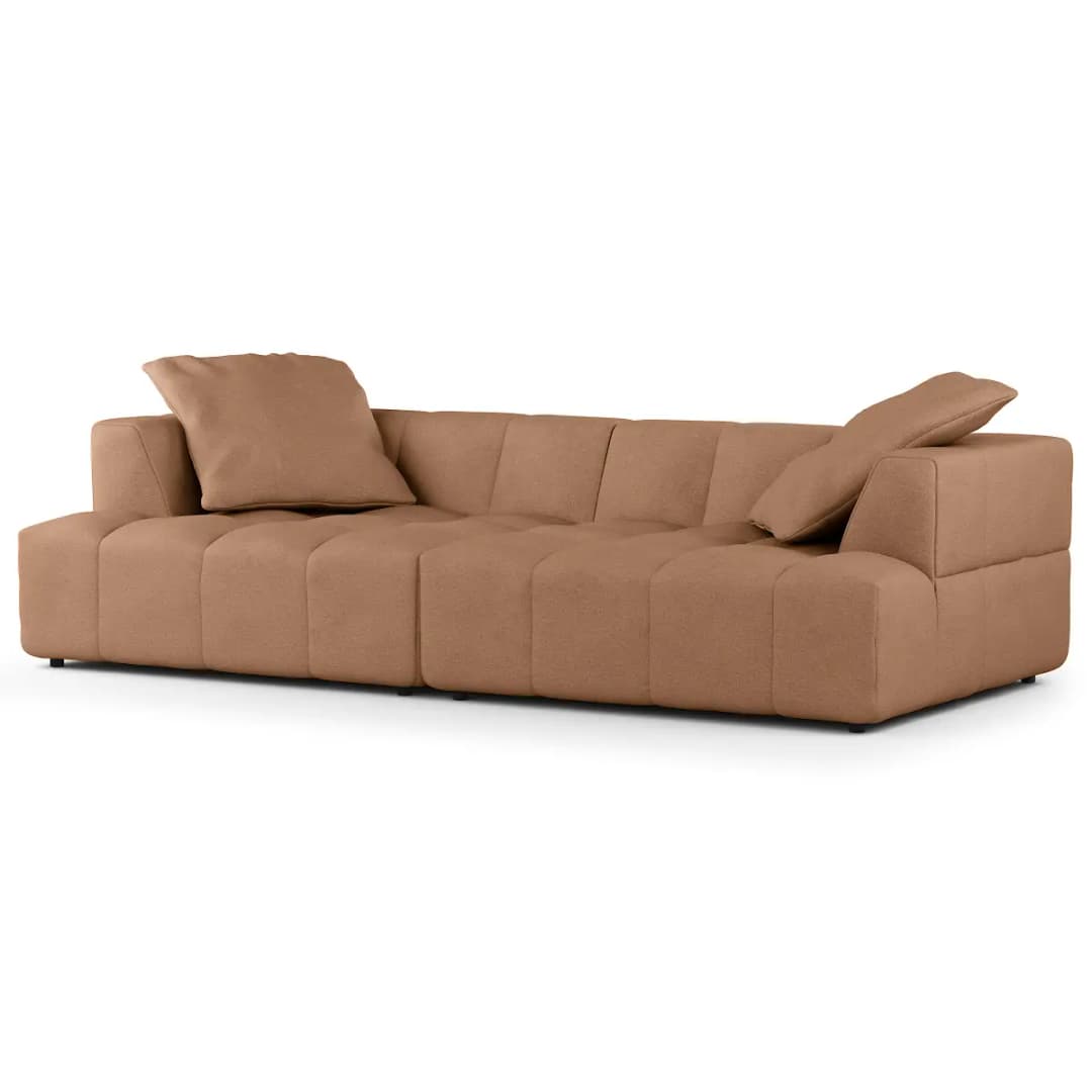 Bigsofa Grau Webstoff Fadia | Braun