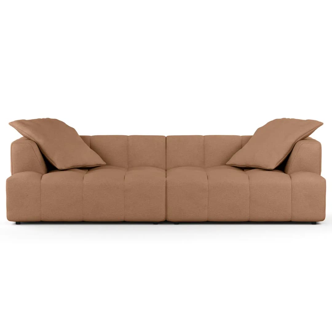 Bigsofa Grau Webstoff Fadia | Braun