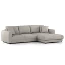 Ecksofa mit Longchair Grau Bouclé Stoff Coletta | Grau
