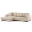 Ecksofa mit Longchair Beige Bouclé Stoff Coletta | Beige