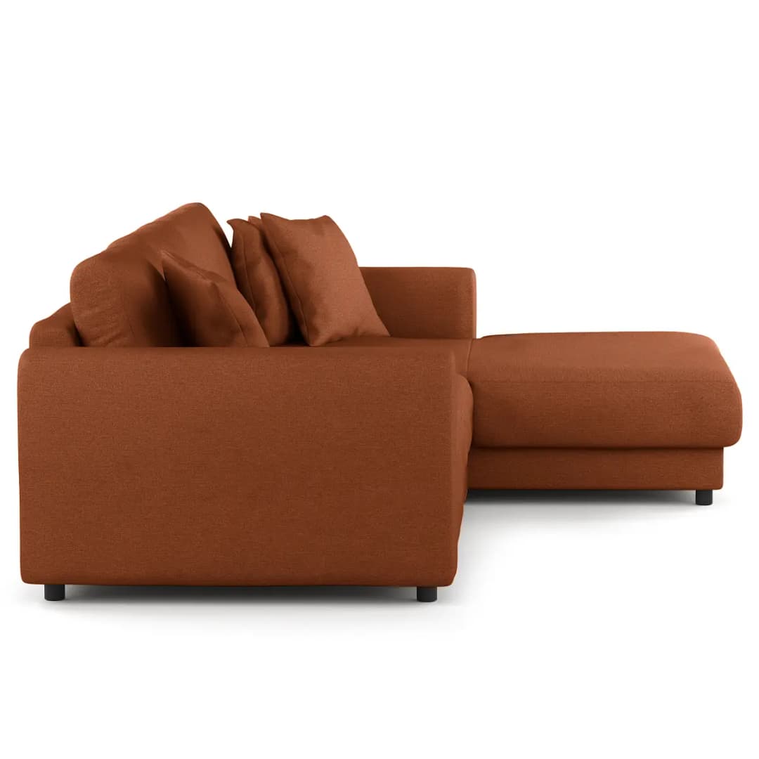 Ecksofa mit Longchair Fadia | Braun