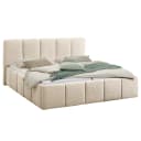 Polsterbett Vissle 180 x 200cm Strukturstoff Aranel Weiß/Beige