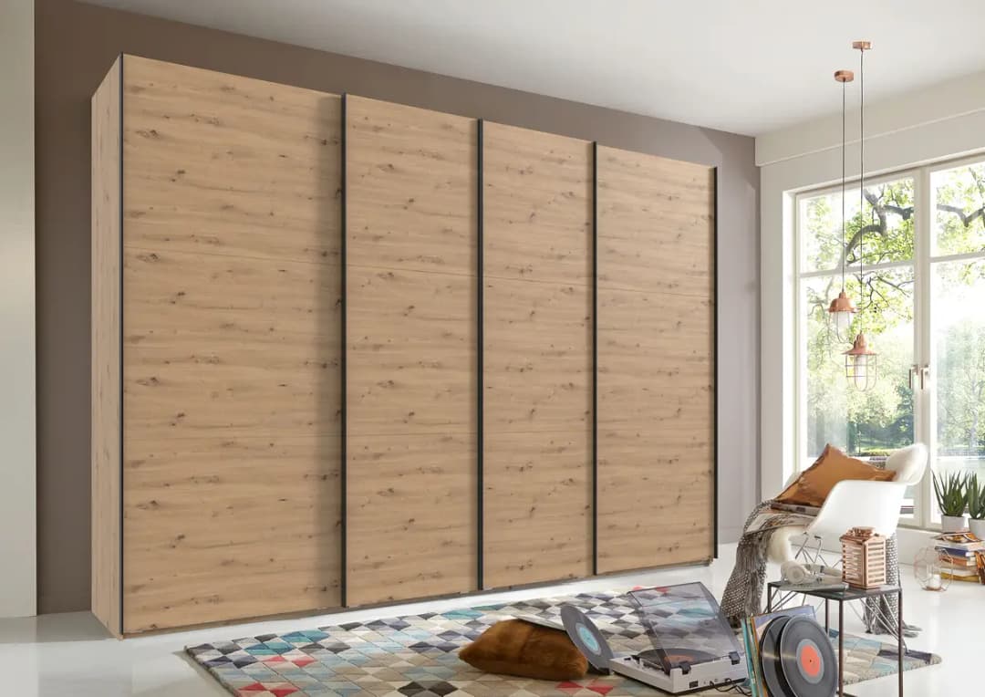 Schwebetürenschrank Level36 236 cm Typ B 350cm | Holztöne