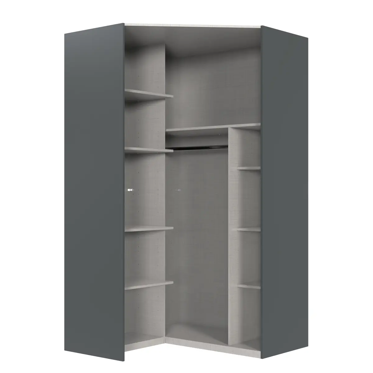 Beleuchteter Eckschrank Level36 | Holztöne