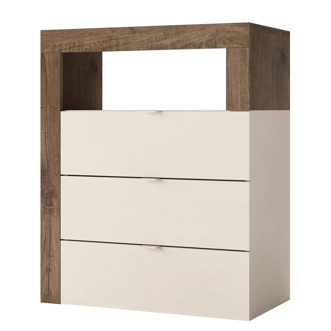 Unterschrank Hamburg mit Schubladen 64cm Beige/Kaschmir/Eiche