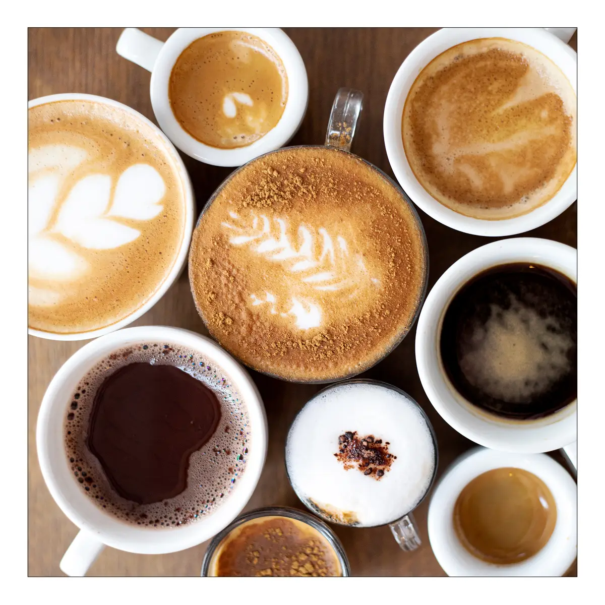 Glasbild Coffee Variation | Braun